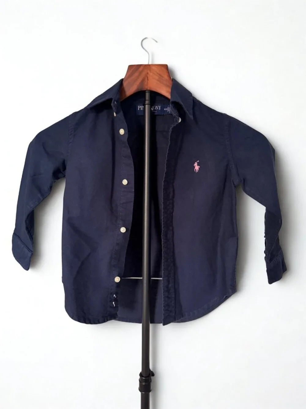Pink Pony Ralph Lauren Toddler Shirt 3T Navy Cotton Button-Up